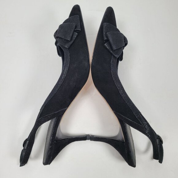 Donald J Pliner Women's Black Suede Bow Dorsay Pumps US Size 8M - Picture 8 of 10